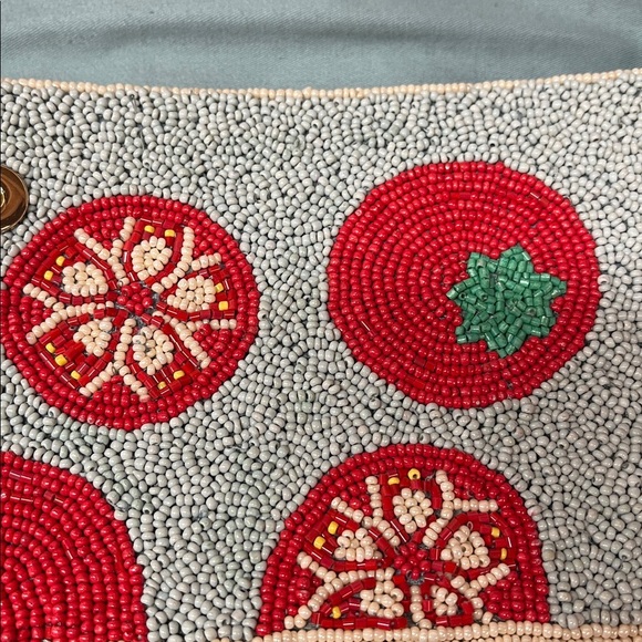 Anthropologie The Fiona Beaded Bag Food & Drink Edition Tomato - Picture 6 of 7